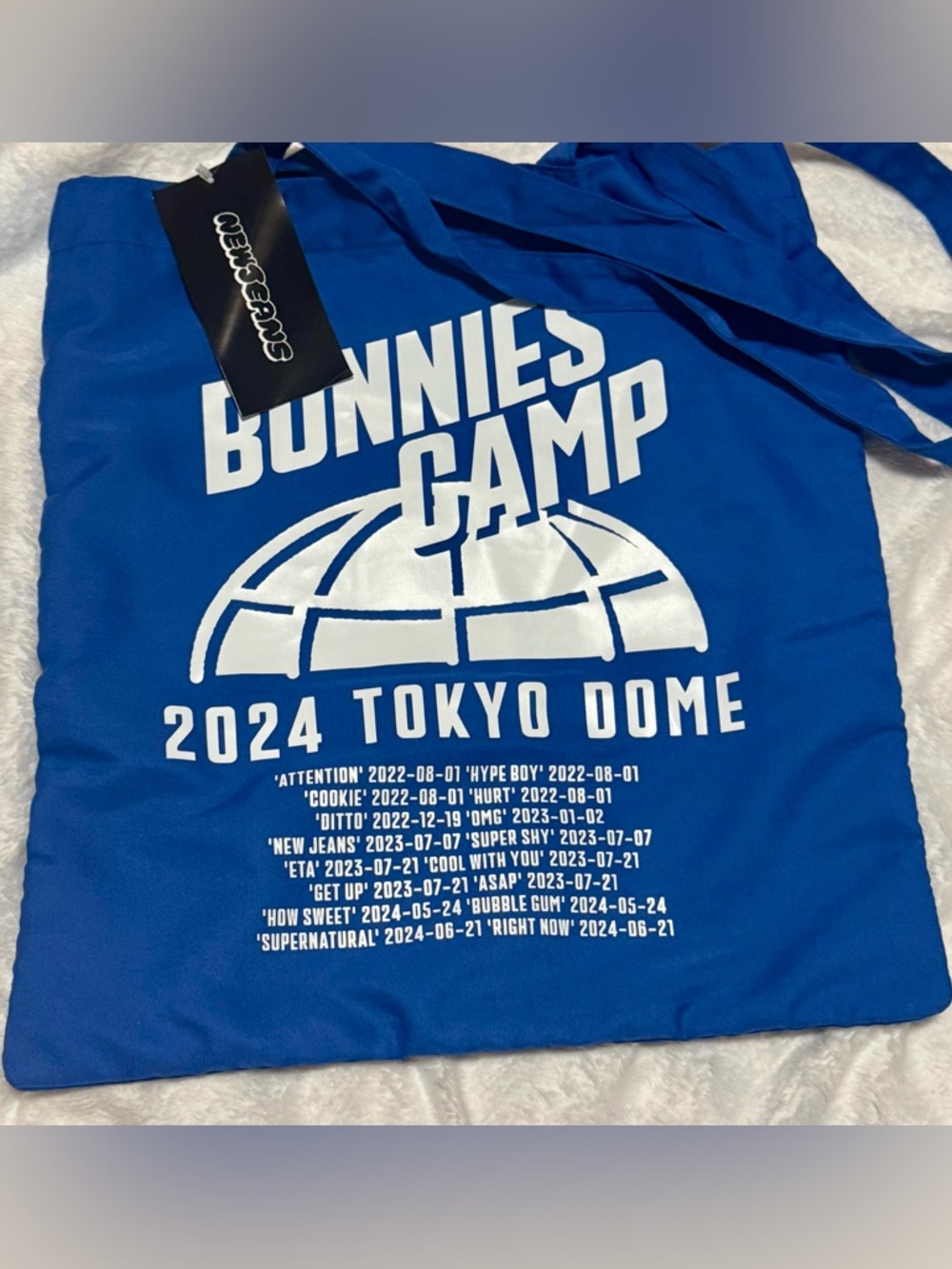 New Jeans NJZ NewJeans mhdhh Bunnies Camp 2024 Tokyo Dome Blue Tote Bag Kpop